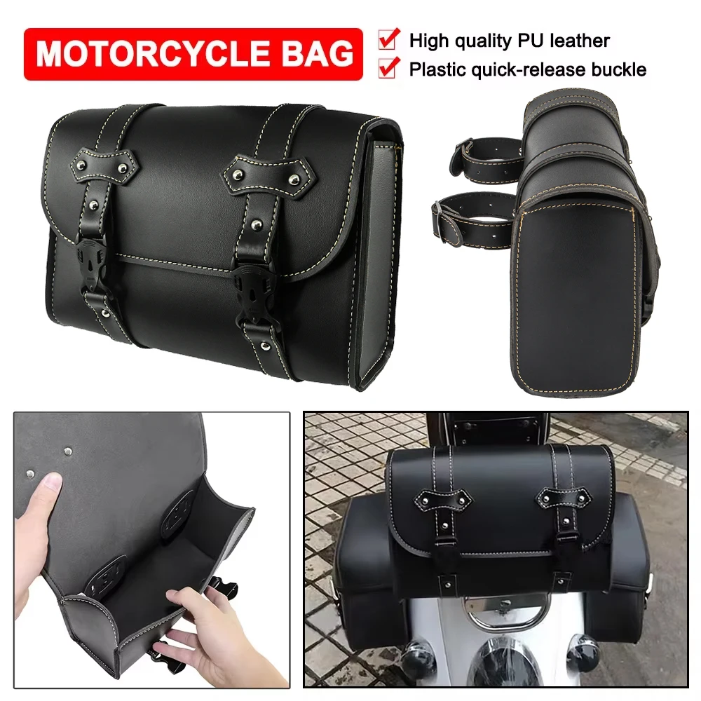 

Motorcycle Side Bag Saddlebag Storage Toolbag For Harley Sportster XL883 XL1200 For Yamaha XV250 XV125 Virago For Honda CMX500