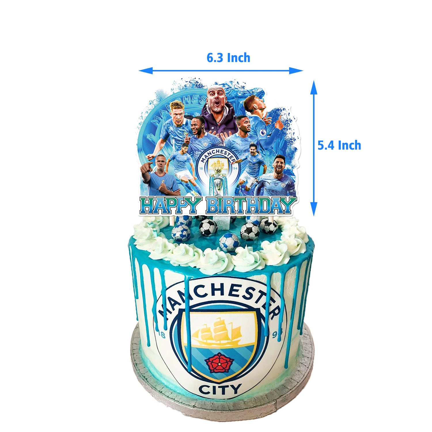 Hot Team Manchester Football Club birthday party decorations bannner balloons cake topper Erling Haaland for party supplies