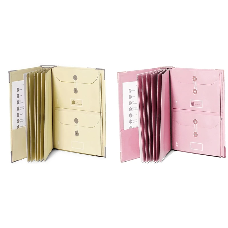 File Folders With Labels,Cute Paper Organizer With Zipper Pouch, Portable Documents Organizer For Home Office