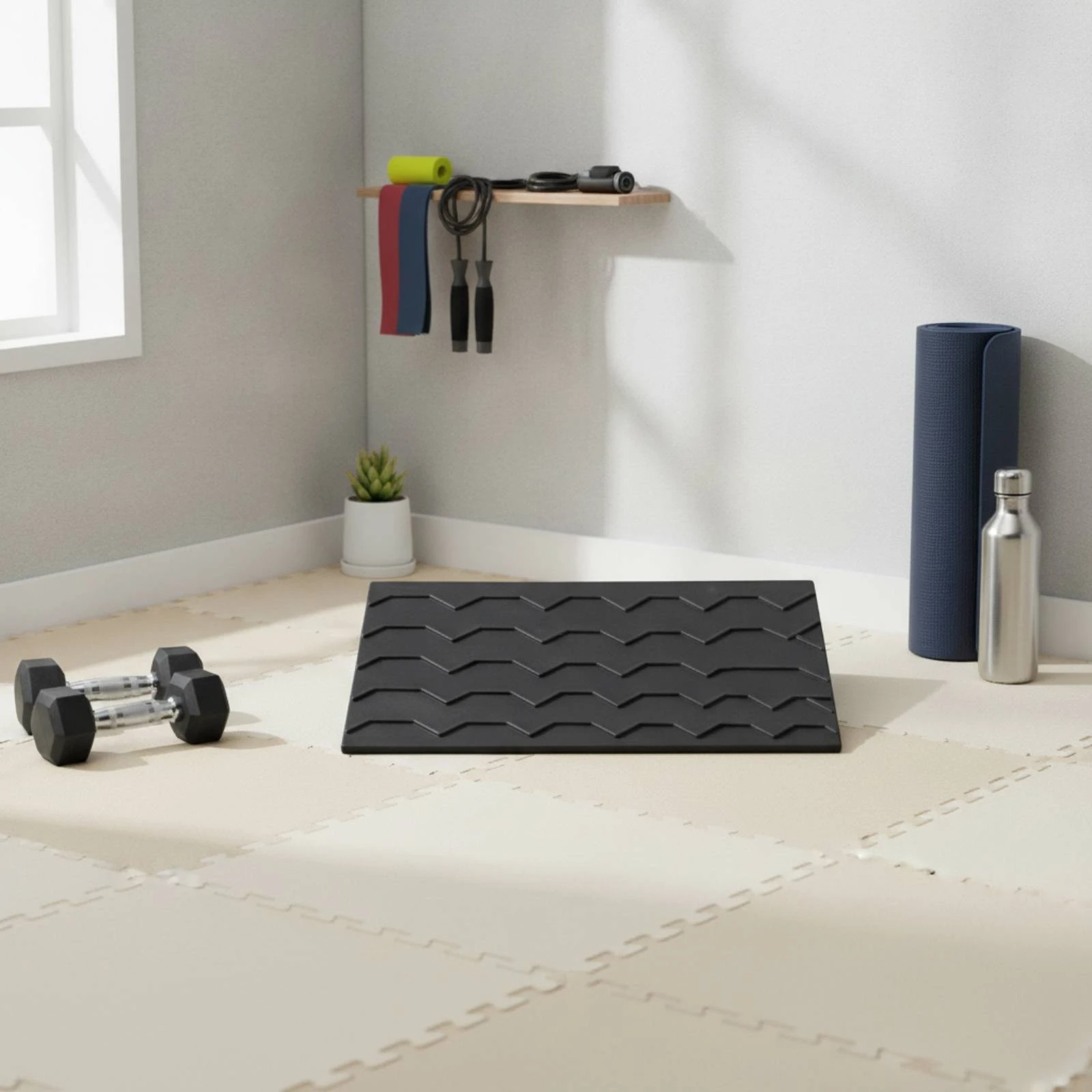 Squat Slant Board Ergonomic Slant Board with Textured Surface Pattern Heel Elevated Squat Wedge Compact Balance Block Portable