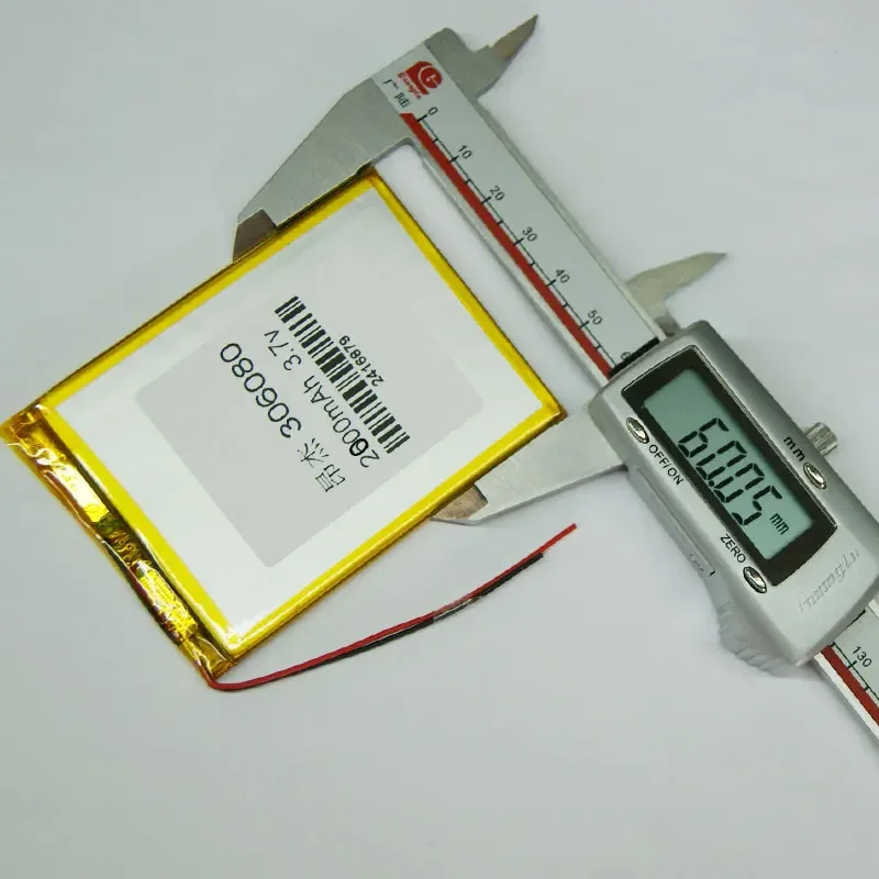 الملاح MP5 3060802000   بطارية ليثيوم بوليمر مدمجة 3.7 فولت مقاس 3*60*80 مم