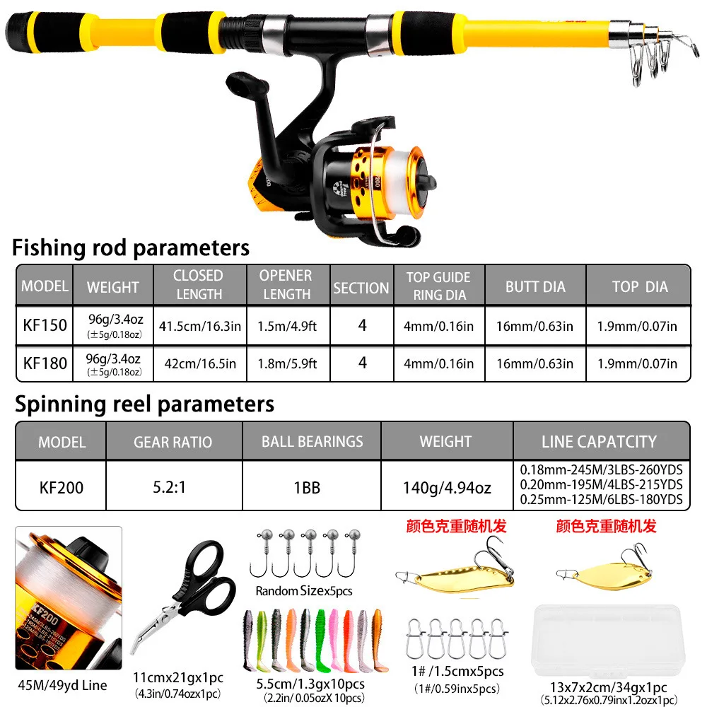 Surf Sea Beach Casting Fiberglass Glass Fiber Combo Kit Set Fishing Rod Pole Spinning Baitcasting Telescopic Travel Ice Fly view 2