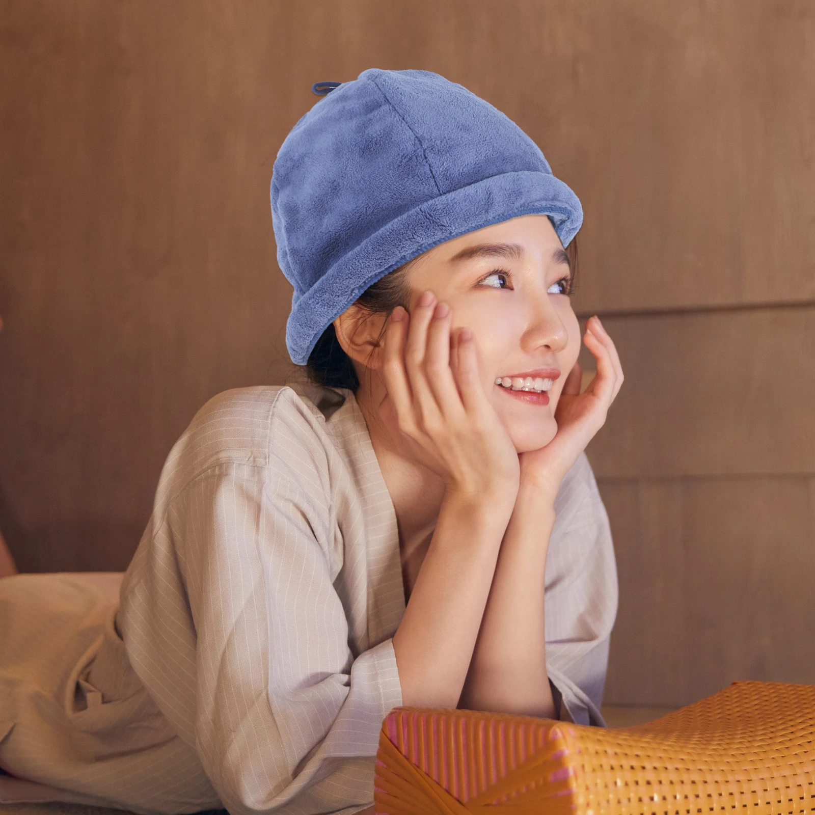 

Stylish Coral Fleece Sauna Fisherman Hat Breathable Bathing Cap for Sauna Room Uv Protection Shower Hat for Home Spa Use