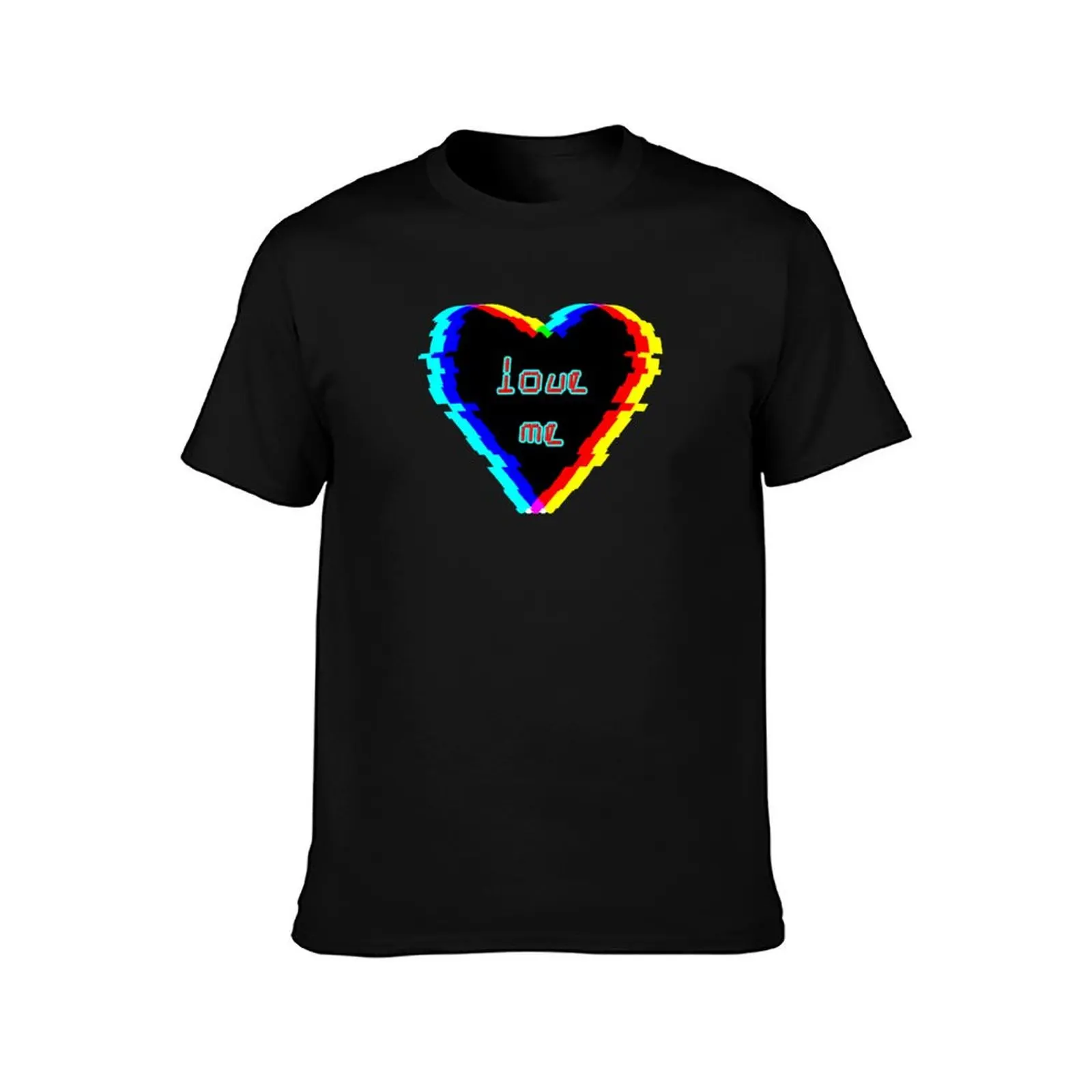 Glitched Love Heart T-Shirt All Match Print Short Sleeve Top