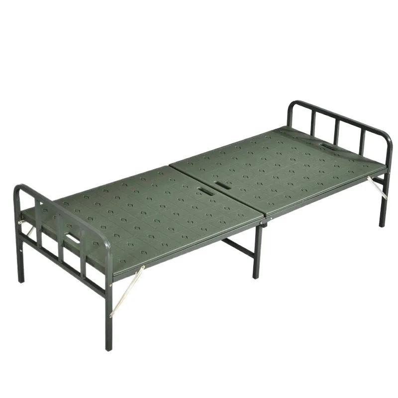 

200*80*40cm Outdoor emergency foldable hard board bed, simple steel-plastic two-fold bed