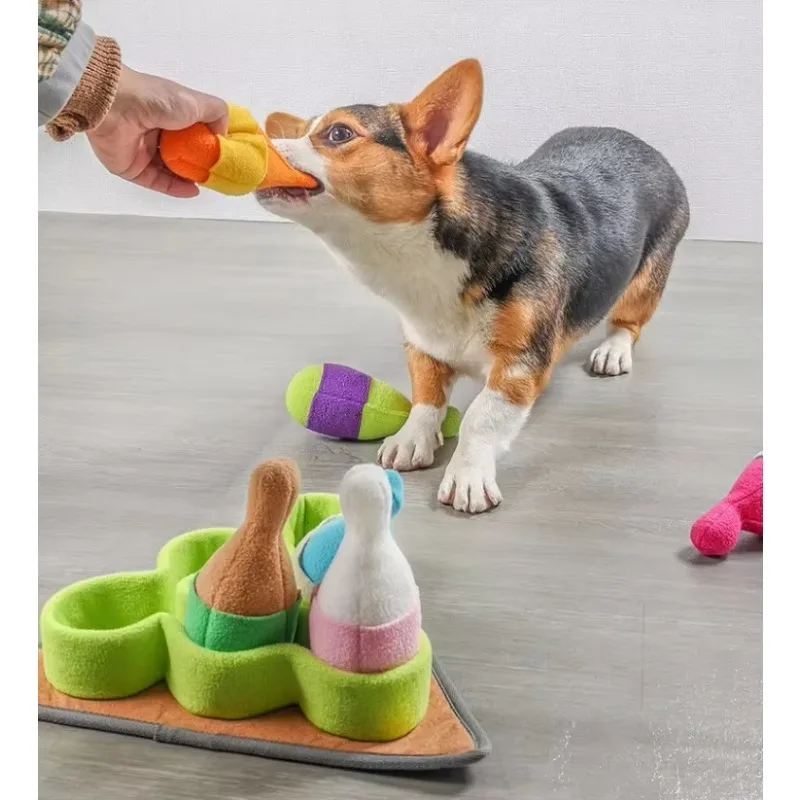 

Интерактивная игрушка-головоломка из флиса для дрессировки собак: миска для скрытого корма для тренировки укусов, товары для дрессировки питомцев