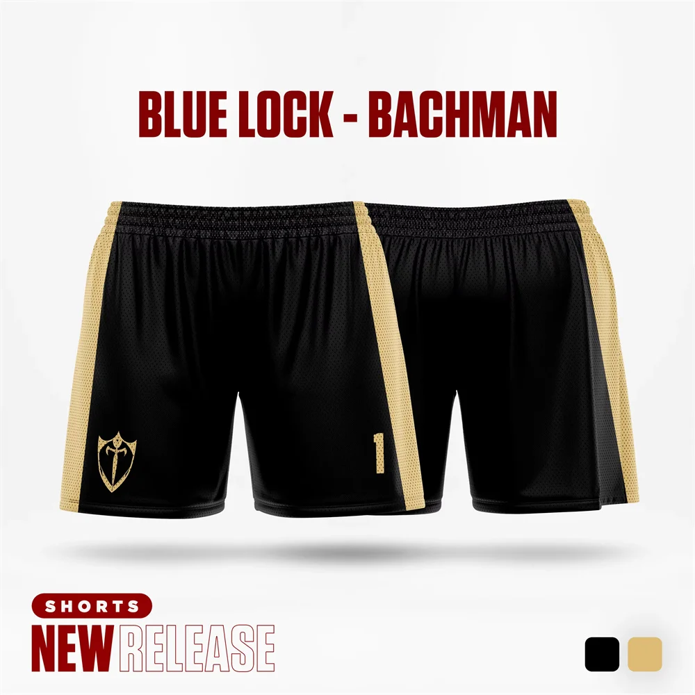 Blue Lock B. Munchen BACHMAN Men Shorts Black Cartoon Anime 11 Jersey Summer Fashion Women Unisex Short Pants Sport Kids Bottoms