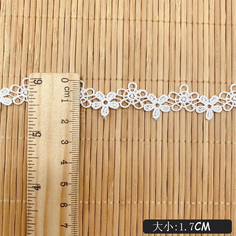 

15 Yards New Computer Embroidery Trimming DIY Sewing Material Lace Trim White and Black Color Small Lace
