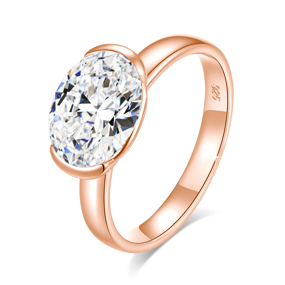 D-Farbe VVS Oval-Schliff Moissanit-Ringe für Frauen 8*10mm 3CT Labor-Diamant 925 Sterling Silber Edelschmuck mit GRA-Zertifikat – Detail 8