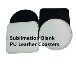 Deluxe Thermal Sublimed Blank PU Leather Insulated Coasters Square Round Home Anti-hot Leather Cushion