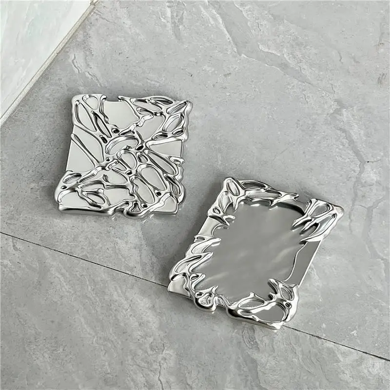 

Creative Silver Metallic Style Photo Card Holder Korean Electroplated Special-shaped Card Sleeve Texture Card Cover