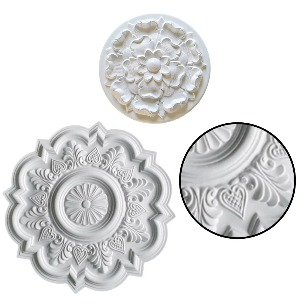 PU White Ceiling Lamp Panel for Indoor Use Stylish Pattern Suitable for Wet Rooms Easy to Mount on Wall or Ceiling Two Sizes