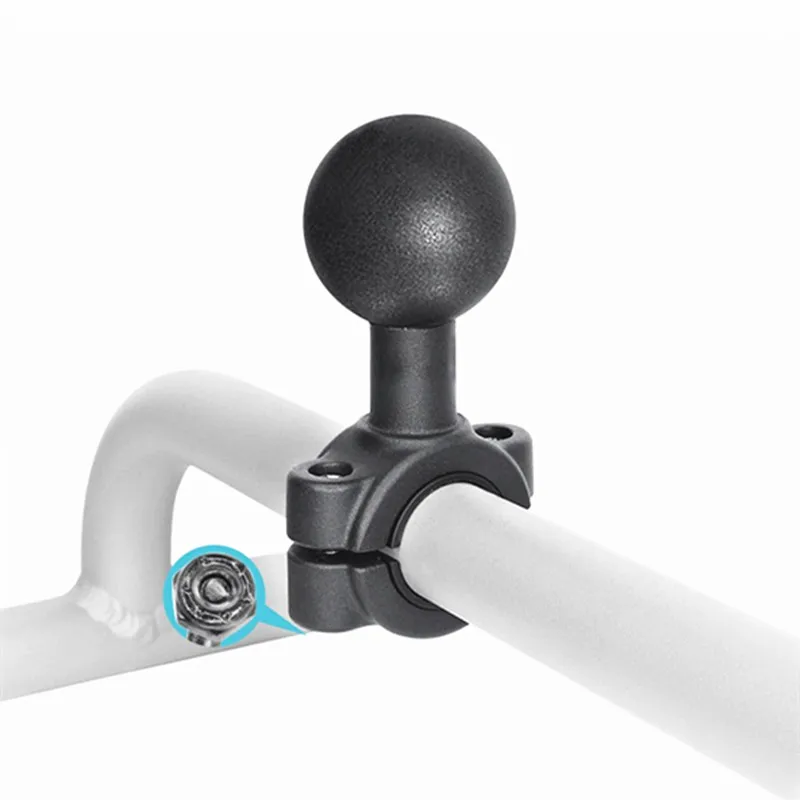 Torque Aluminum Alloy Handlebar Mount Base with 1.5'' Ball for Round Rail compatible with Ram C Size Ball Double Socket Arm