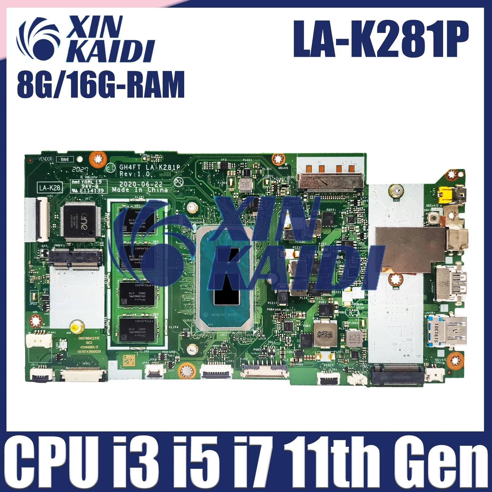 

GH4FT LA-K281P Mainboard For Acer Swift 3 SF314-59 N19C4 Laptop Motherboard NBA0P11001 With i3 i5 i7 11th CPU 8GB/16GB RAM