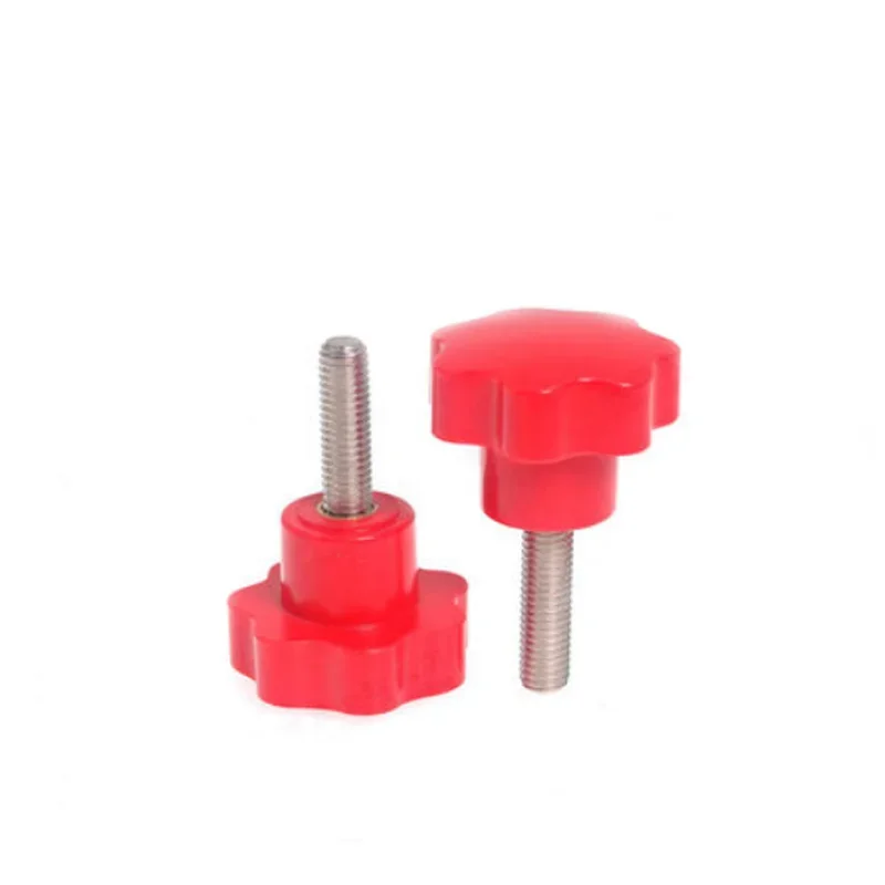 2pcs M12 thumb Screw Torx plastic Head male bolt full thread pitch fasteners red Seven corners drive Stainless steel