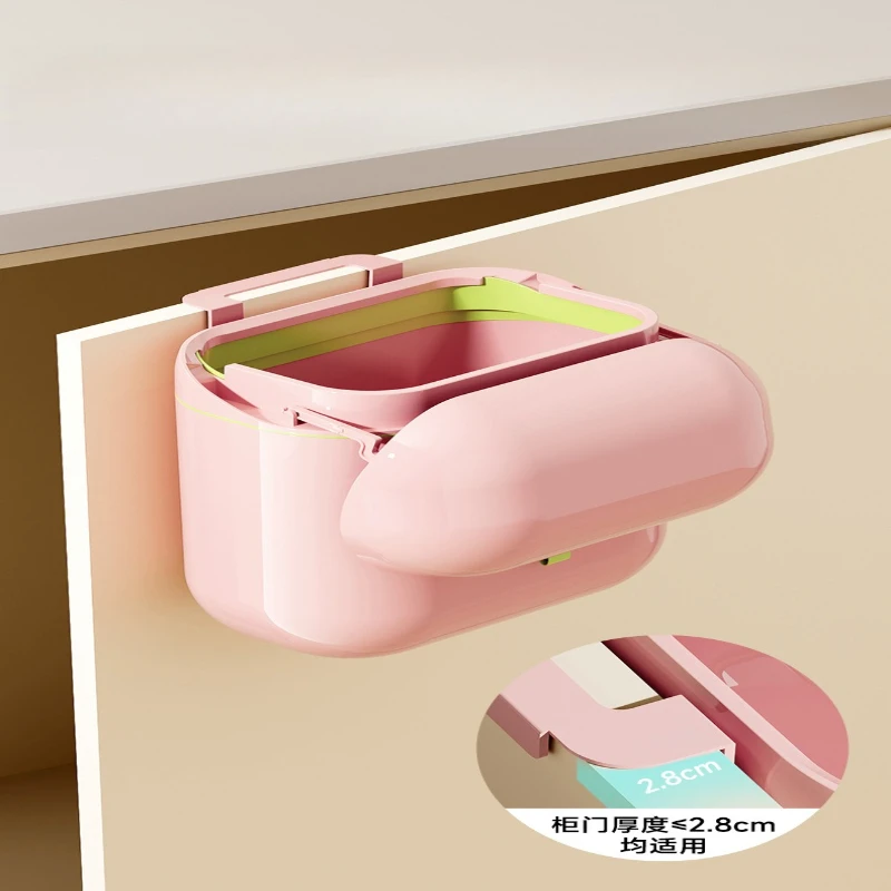 

High-end Waste Bins Large-capacity Wall-mounted Wastebasket Without Perforation Waste Bins Kitchen Crevice Home Basurero JTW