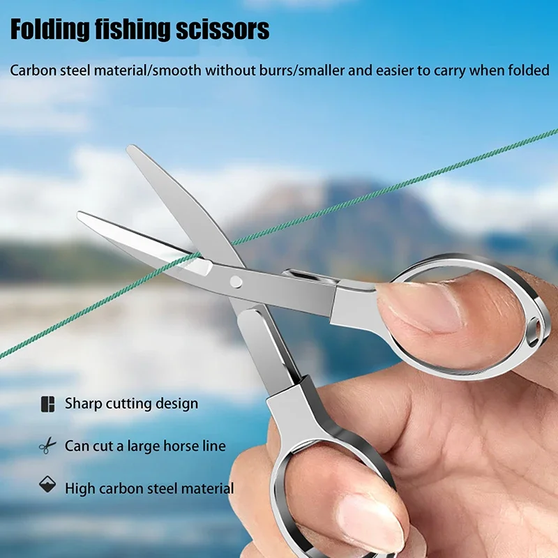 1pc portable folding scissors, mini fishing gear supplies, suitable for outdoor and home use