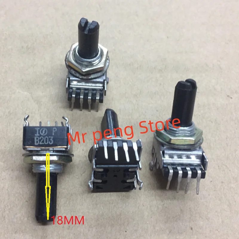 5pcs for NOBLE Potentiometer RK11 type B20K axis length 18MM  4 pins