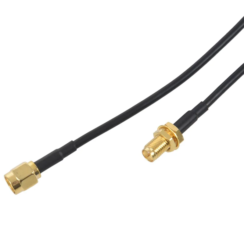 3x cabo de extensão de antena wifi RP-SMA macho para RP-SMA fêmea adaptador de conector rf rg174 2m-y47a