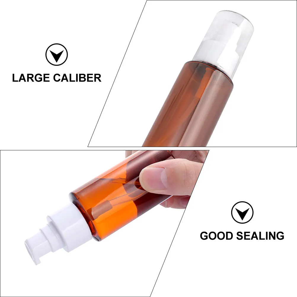 

6 Pcs/set Dispenser Pump Bottle Hand Lotion Body Wash Brown Plastic Press Travel