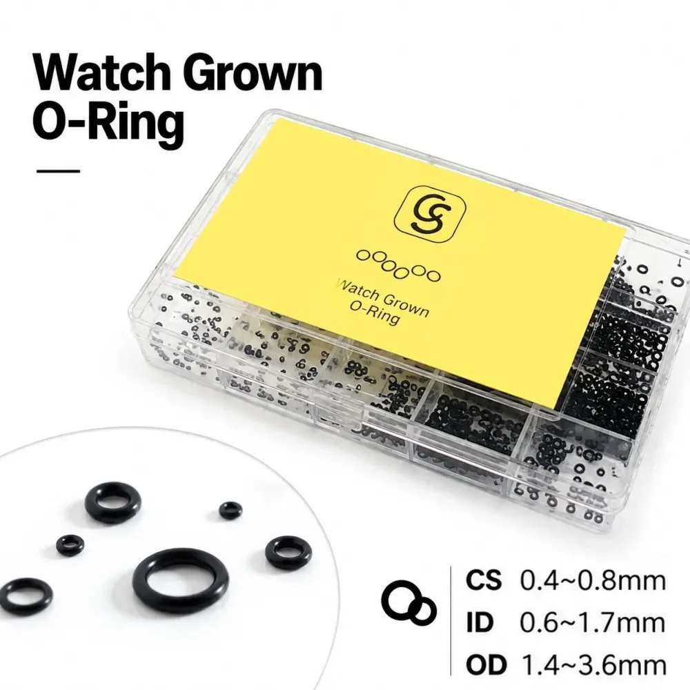 NBR Rubber Waterproof Watch O-Rings Kit Premium Nitrile Seal Assortment OD1.4-3.6mm ID0.6-1.7mm CS0.4-0.8mm Watch Spare Parts