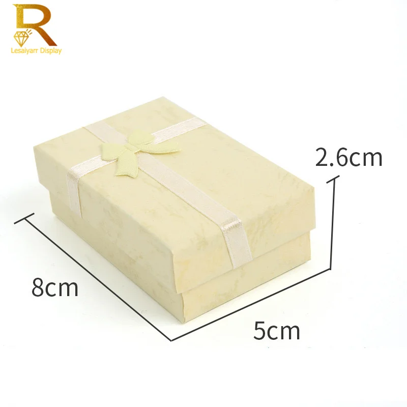 24 Stück hochwertiges Papier-Ring-Halsketten-Set, Schmuck, Halskette, Ohrringe, rechteckiges Paket, Geschenkbox, 5 x 8 x 2,5 cm
