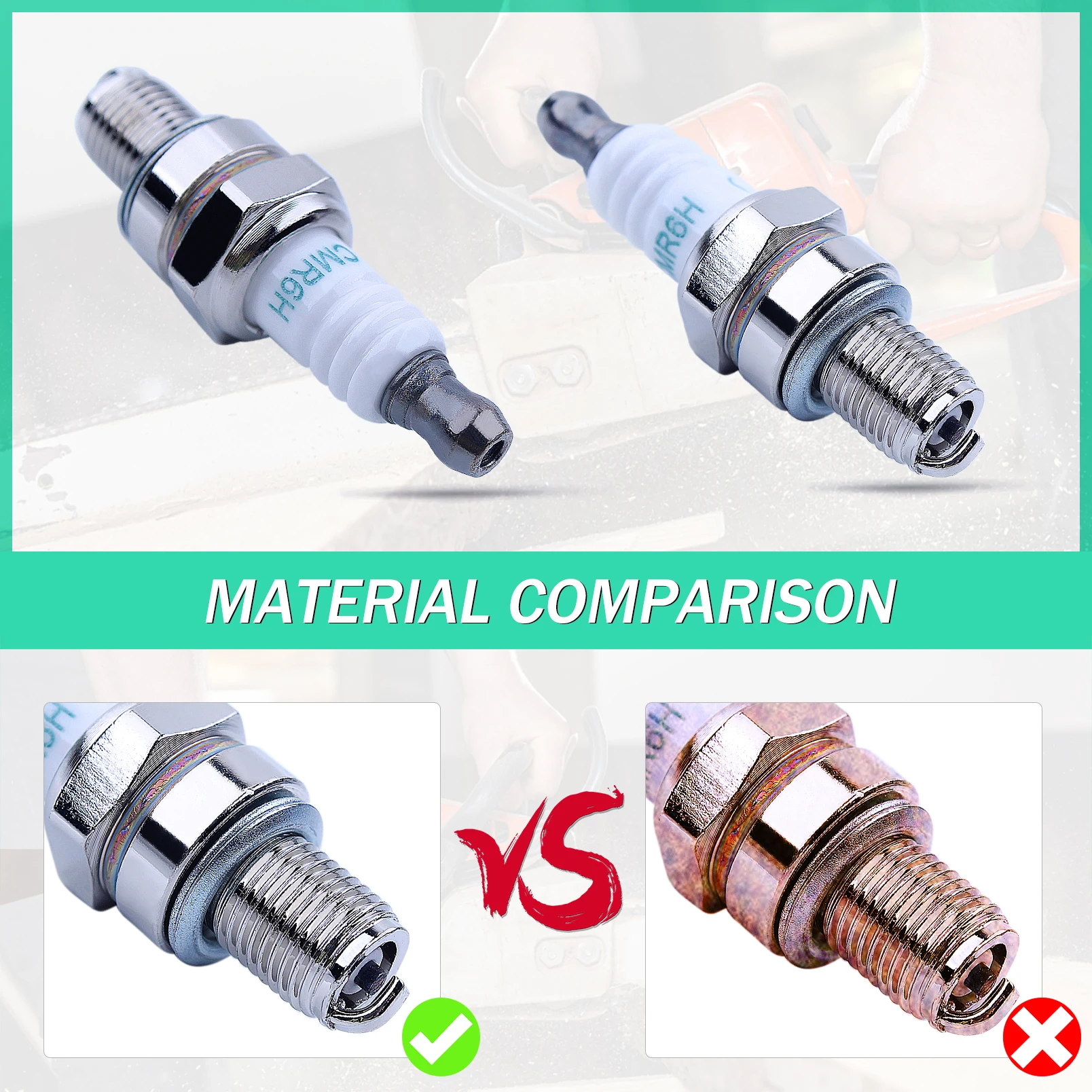 Imagem -04 - Spark Plug para Cortador de Escova Stihl Fs90 Fs100 Fs110 Fs130 Br550 Br600 Br500 Peça Sobresselente do Motor Aparador Cmr6h Peças por Lote