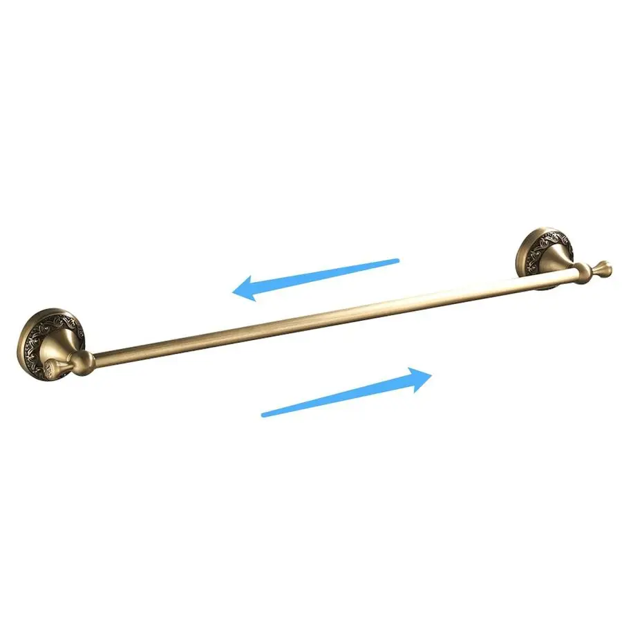 

Антикварный держатель для полотенец, регулируемый настенный держатель для полотенец из латуни, аксессуары для ванной комнаты, расширяемый от 15,2 до 27,8 дюймов, винтажный настенный монтаж