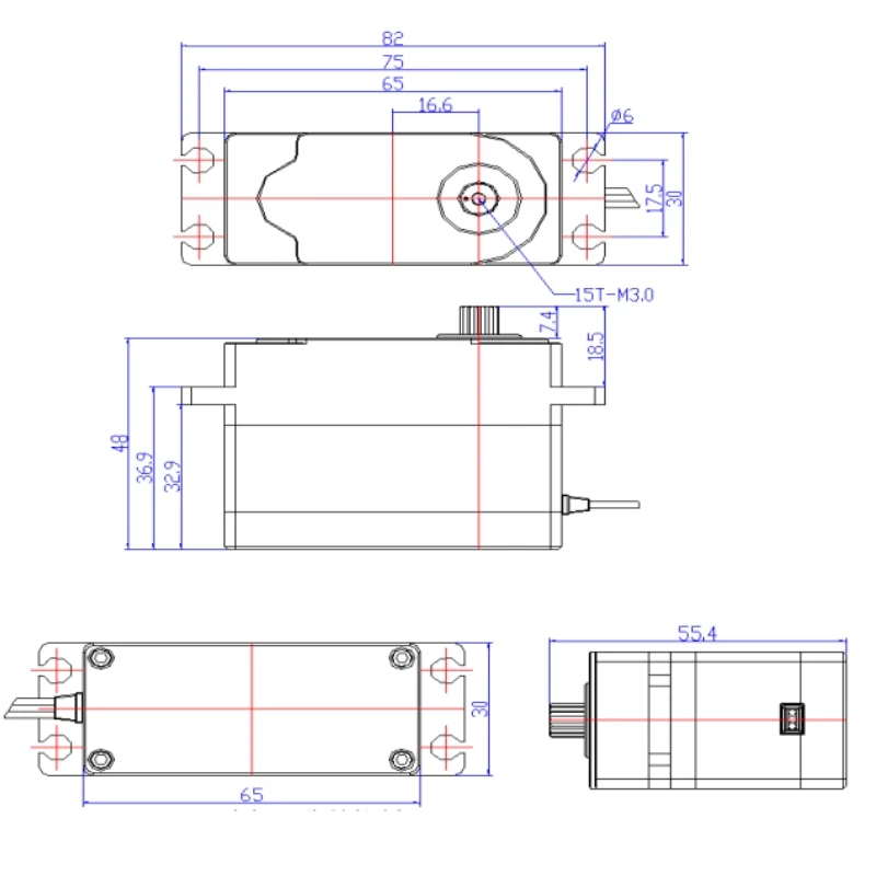 Feetech 8.4V 105kg.cm 스틸 기어 디지털 서보 모터 180도 FT995M RC 헬리콥터 비행기 RC 모델 DIY 로봇 부품 액세서리