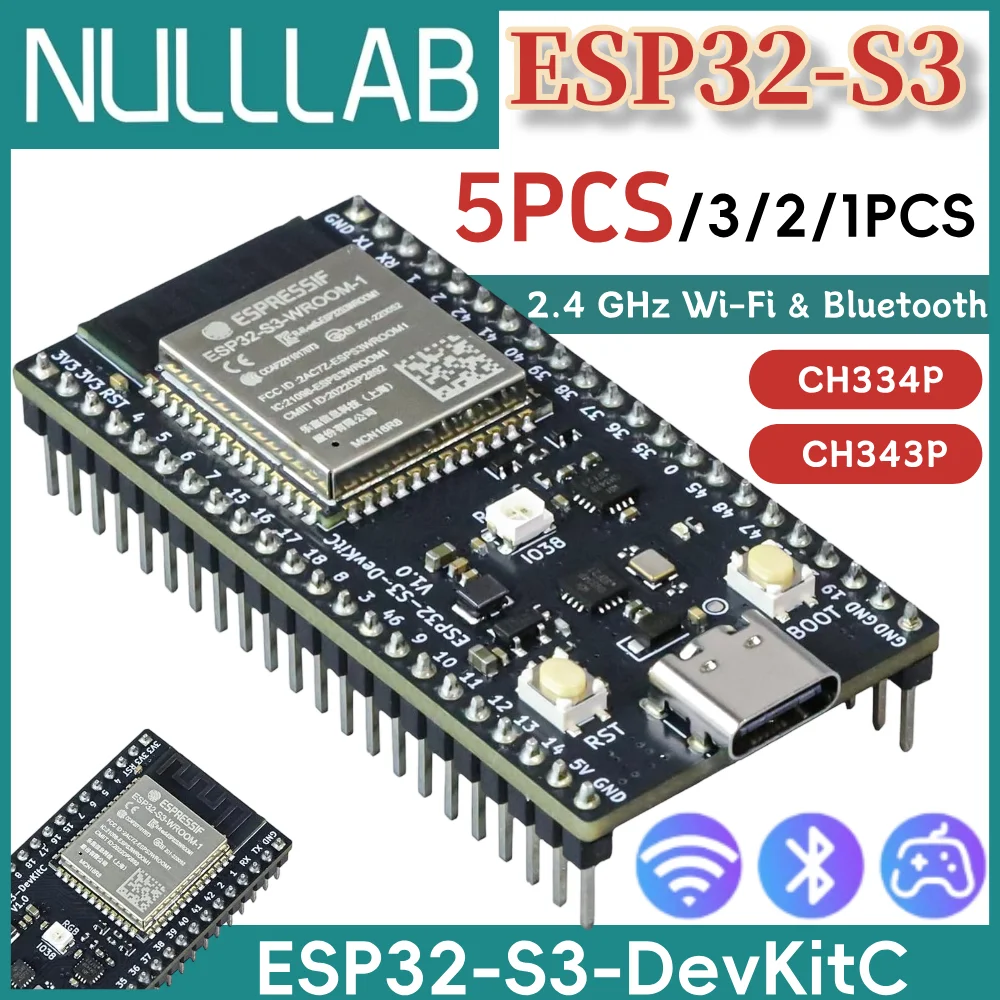 ESP32-S3 Development Board 2.4G WIFI Bluetooth Module ESP32-S3-WROOM-1 Module Single USB-C Wireless Microcontroller Dev Board