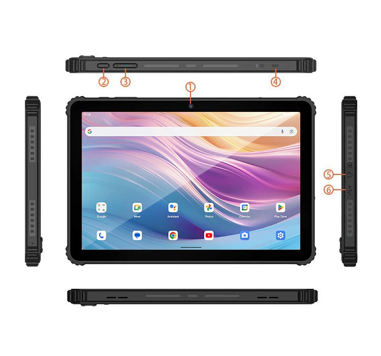 2025 Custom 4G LTE IP68 Waterproof Rugged Tablet Handheld Shockproof 10.1 Inch Android Rugged Tablet Support 2.4G 5G WIFI GPS
