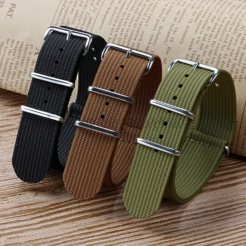 Ribbed Nylon Watchband Fabric Strap 18mm 20mm 22mm Watchband Accessories for Military for Huawei Watch Gt5/Gt4/Gt3 WatchBracelet