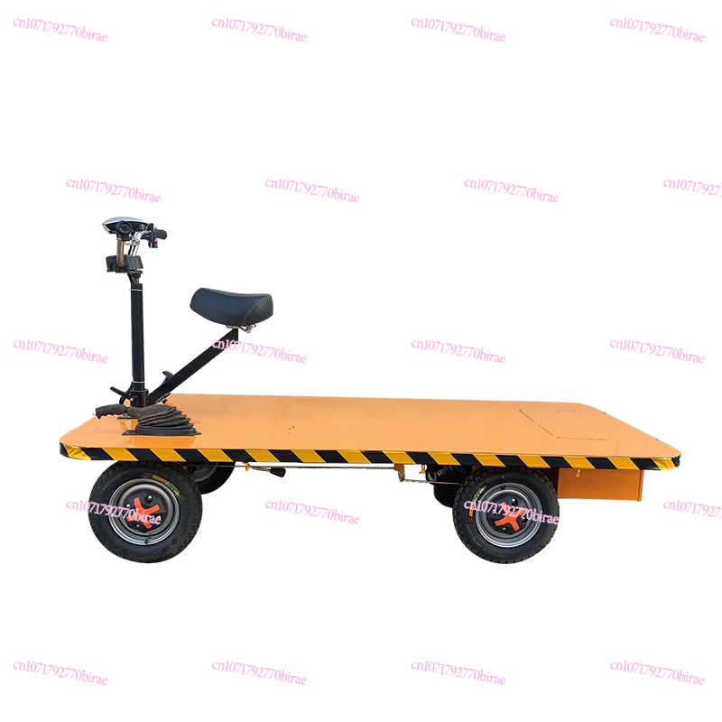 

Electric Flatbed 4-wheeled Trolley Can Ride Upside Down Transport Truck Load-carrying Goods Warehouse Construction Site Tricycle