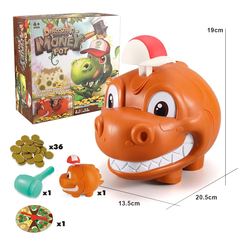 Children Dinosaur Money Pot Toys Battle Board Play Parent-child Interactive Game multiplayer Battle Funny Table Games Xmas Gift