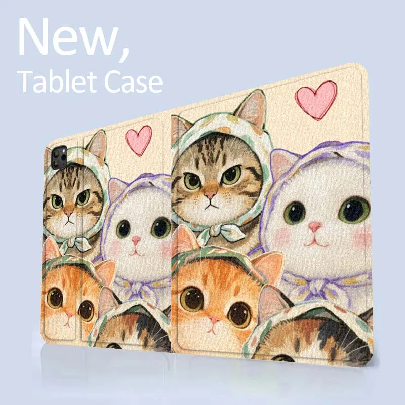 خمر القط الكرتون نمط لباد برو 10th 11th 5th 6th 7 8 9 2 gen 11 13 M4 M5 10.2 9.7 12.9 10.5 10.9 بوصة اللوحي