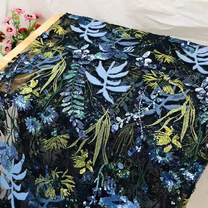 

1 ярд с цветочной вышивкой для жениха, нигерийская свадебная африканская кружевная ткань, роскошная французская тюлевая кружевная ткань для свадебного шитья