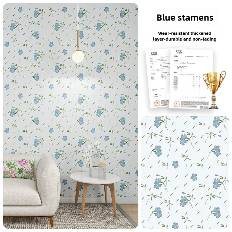 60cm x 5m DIY Self-Adhesive Wallpaper Retro Print Waterproof for Bedroom Living Room Peel Off No Residue Modern Home Decor