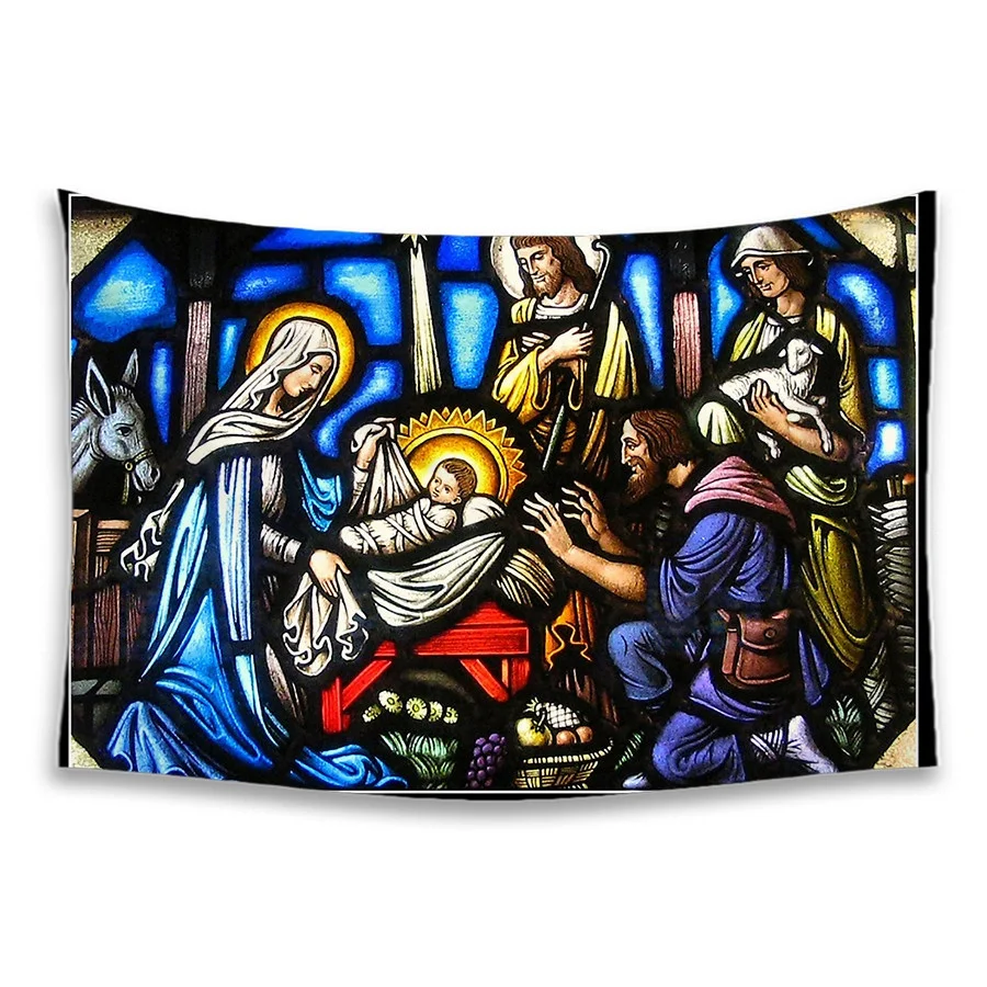 Christian Nativity Religious Style Cover Wall Tapestry Jesus Wall Hanging Tapestry Son of Heaven Fashion Home Decor Poster