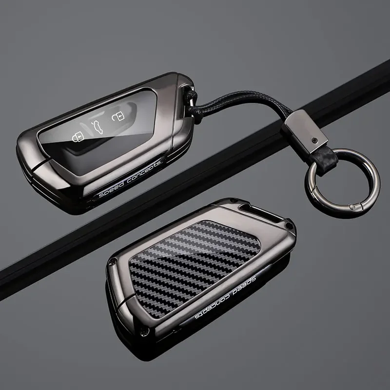 

Zinc Alloy Carbon Fiber Car Key Case Cover For VW Golf GTI R MK8 ID.3 ID.4 Seat Leon Tarraco Ateca Cupra Born Protect Accessory
