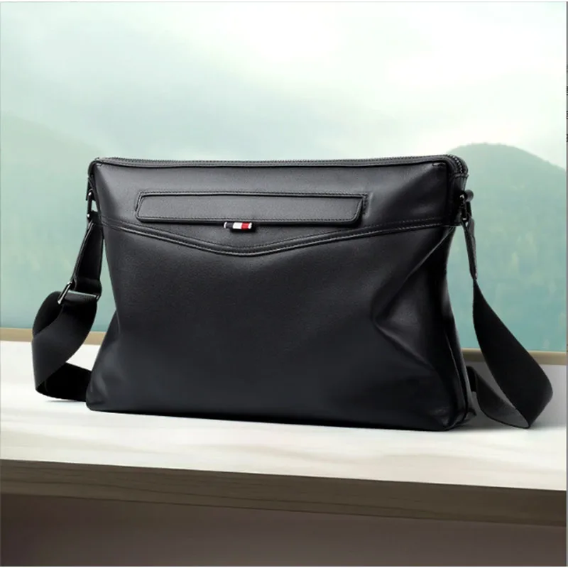 

New leather men's crossbody bag, casual large capacity shoulder bag, high-quality and fashionable men's bag