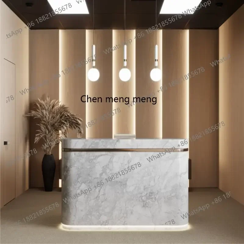 C88 Shop stainless steel checkout page Small information desk Reception desk Simple front desk Welcome