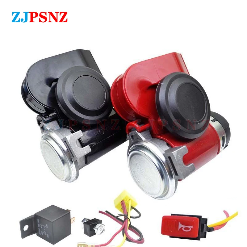 12V 24V Car Dual Tone Horn Compact Horn Snail Air Horn Waterproof Car Auto Twin Dual Tone Horn Kit For Car Motorcycle Super Loud