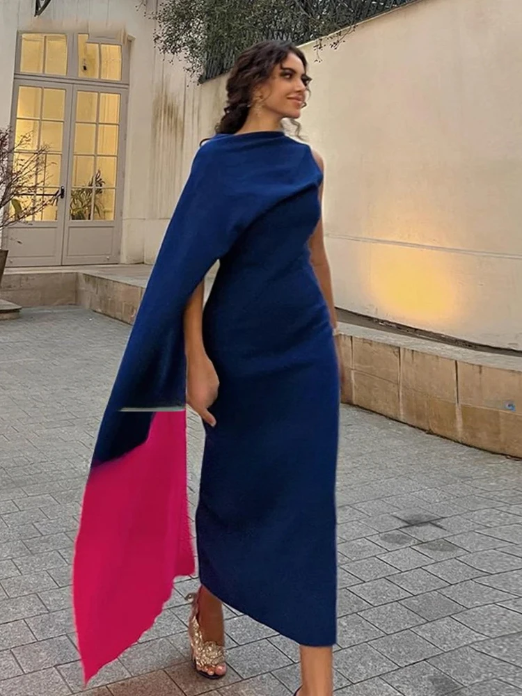 Vestidos largos De graduación para mujer, traje De noche plisado, color azul real, Arabia Saudita, ocasión Formal, 2023