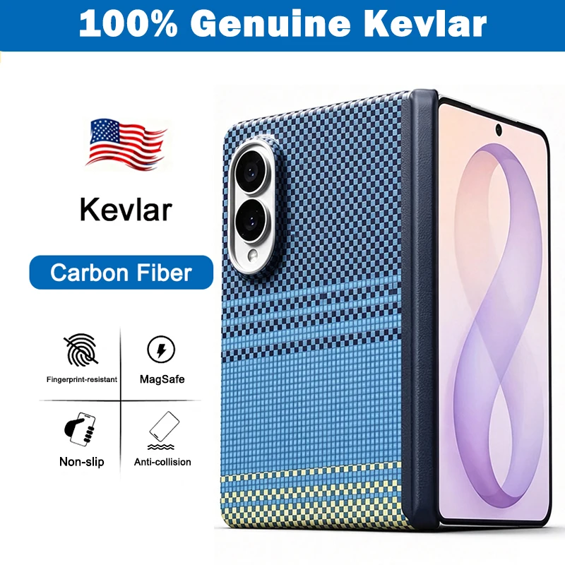 For Samsung Galaxy Z Fold8 Fold 8 Wide Ultra Kevlar Aramid Fiber Case Magnetic Hinge Ultra-thin Carbon Fiber Cover For Fold8