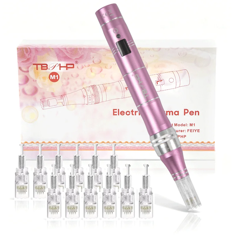 professionals-electric-wireless-m1-microneedle-pen-with-12-cartridge-needle-length-025-mm-beauty-machine-derma-pen