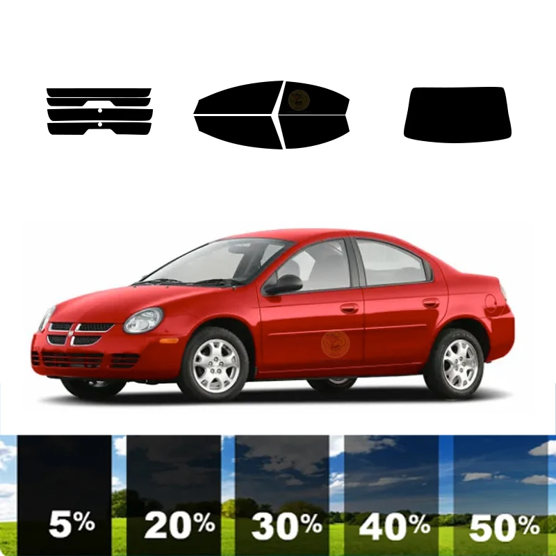 precut Removable Window Tint Film For Car 100% UVR 5%-35%VLT Heat Insulation Carbon ﻿For DODGE NEON 4 DR SEDAN 2000-2005