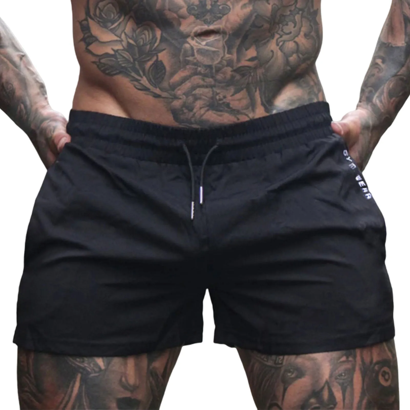 Men's Seamless Sports Shorts Quick Dry Bodybuilding Drawstring Pants Suitable for Sport Yoga Running