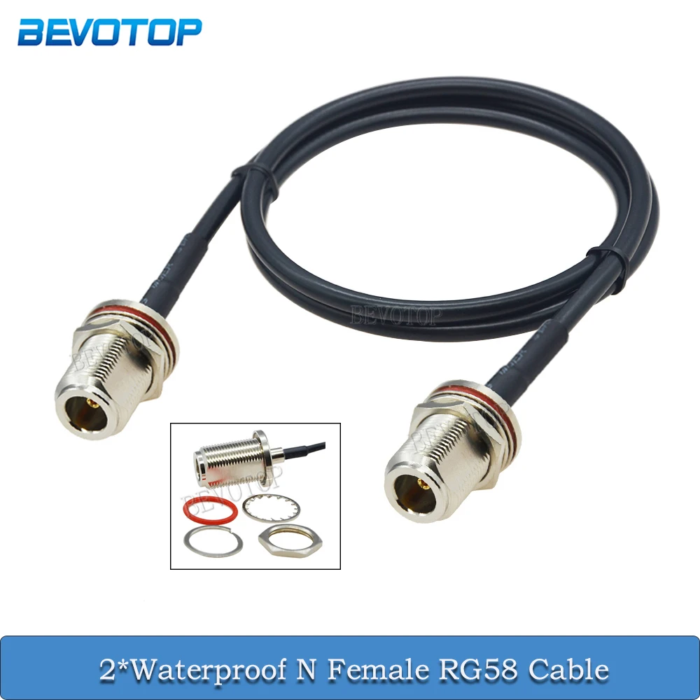 

New RG58 Waterproof N Femaleto to Waterproof N Female Connector RG-58 50 Ohm RF Coaxial Jumper Pigtail Cable for Radio Antenna