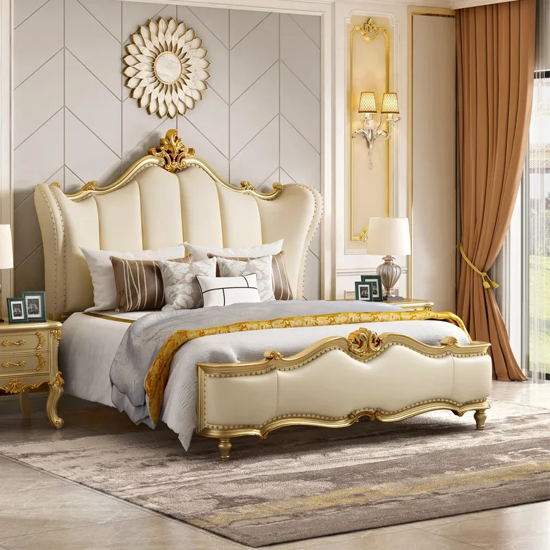 

Ergonomic Camas De Casal Postmodern Furniture White Cream Bed Cloud Fashion Interior European Safe Sleeping Sun Floor Double Bed