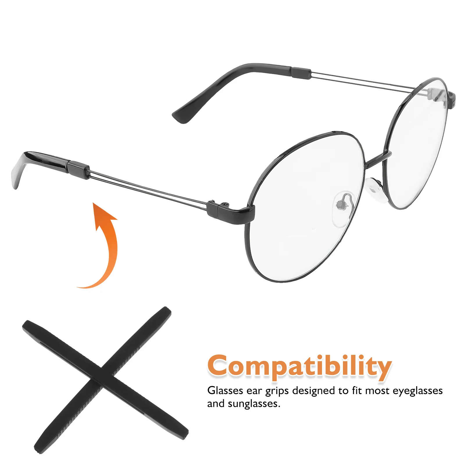 Silicone Eyeglass Temple Grips Anti-Slip Retainer For Eyewear Replacement Tips Glasses Leg Sleeve Holders